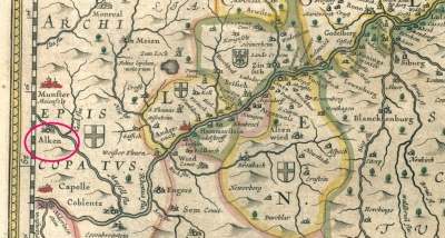 Karte Erzbistum Köln 1645